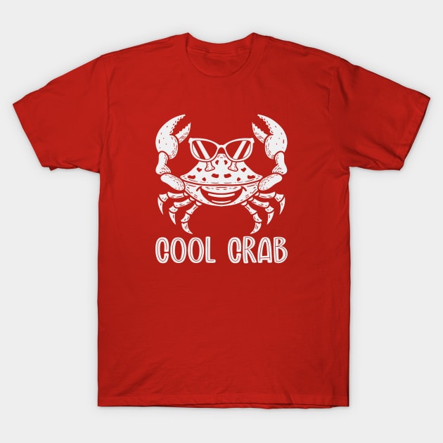 Cool Crab (Mono) T-Shirt by nickbeta